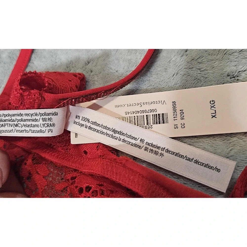 Victoria's Secret Women's Dream Angels Twinkle Lace V-String Thong XL - Picture 4 of 8
